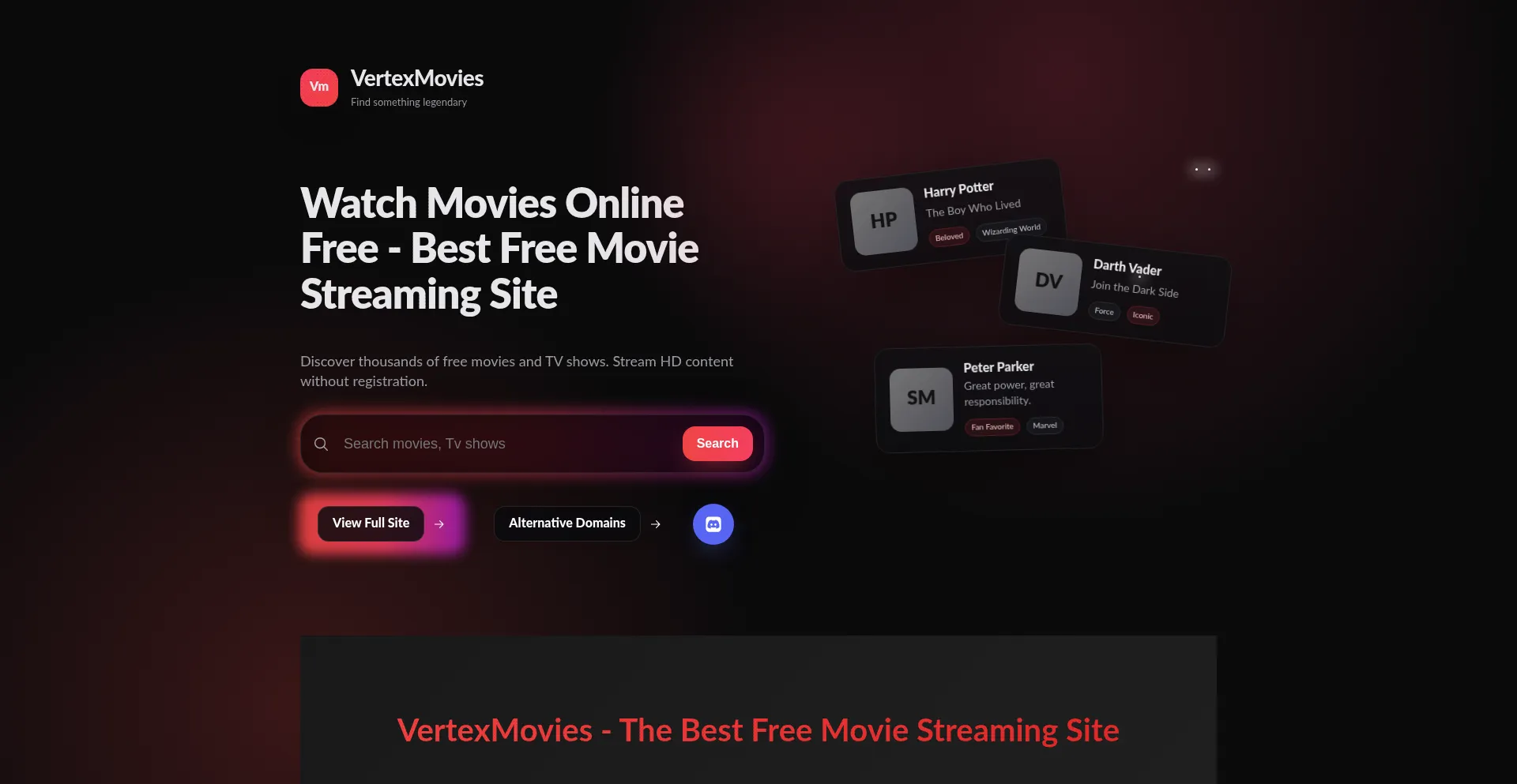 Watch movies and TV shows free on Vertexmovies
